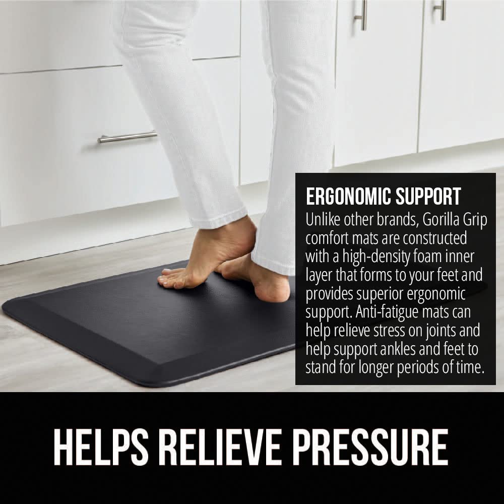 GORILLA GRIP waterproof top surface keeps spills easy to wipe away.
