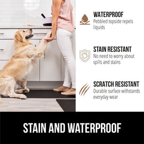 GORILLA GRIP mats are waterproof and stain resistant for easy cleanup