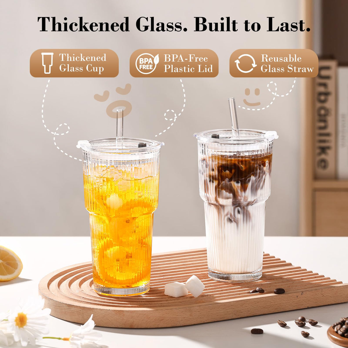 GOSCHE versatile tumbler for smoothies, milkshakes, water, tea, or iced coffee.