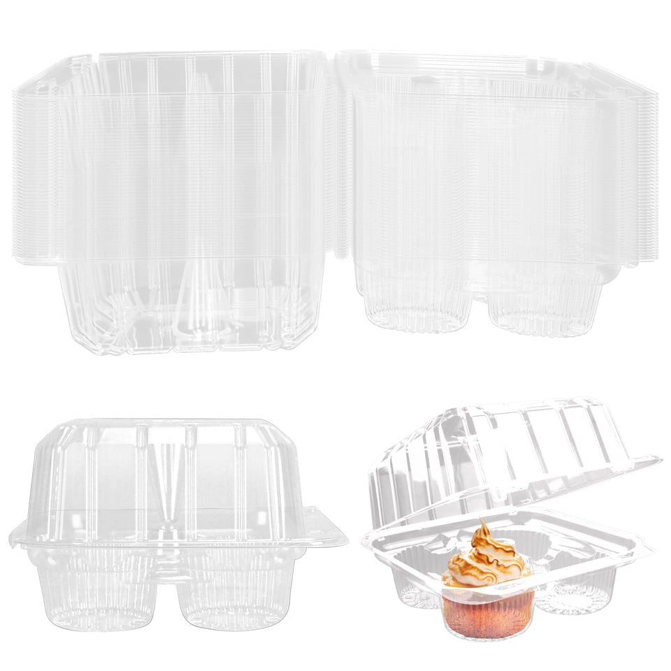 GothaBach 40-pack four-compartment cupcake box with crystal-clear presentation.