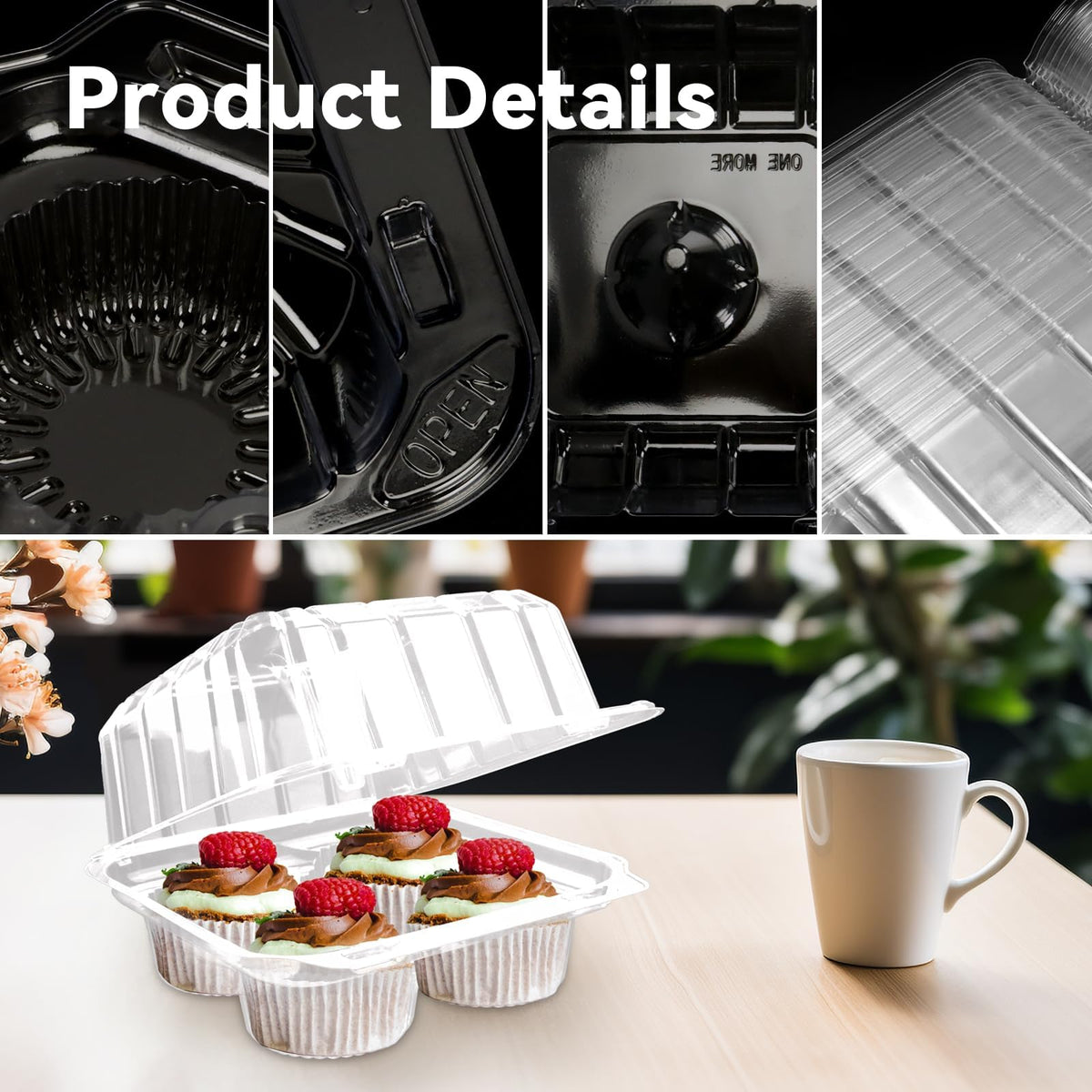 GothaBach deep dome lid keeps pastries secure and visible.