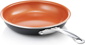 Gotham Steel 12.5-inch ceramic nonstick pan with a large cooking surface for family meals.