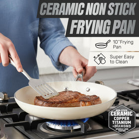 Gotham Steel 9.5-inch deep frying pan perfect for searing vegetables