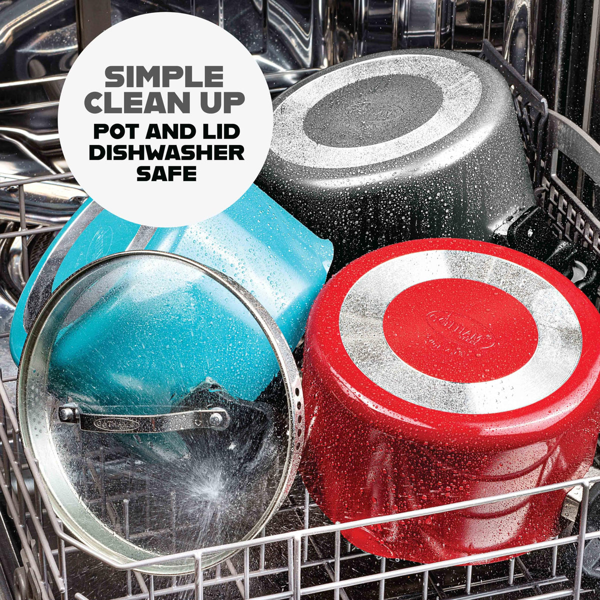 GOTHAM STEEL Pasta Pot with tempered glass lid provides clear view while cooking