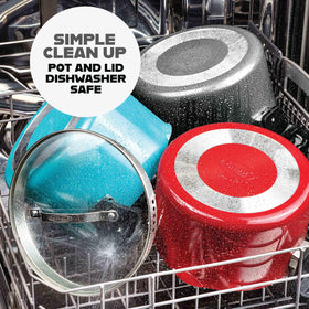 GOTHAM STEEL Pasta Pot with tempered glass lid provides clear view while cooking