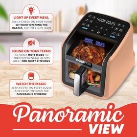 Gourmia Air Fryer 7QT 12 presets simplify weeknight cooking with one-touch controls.