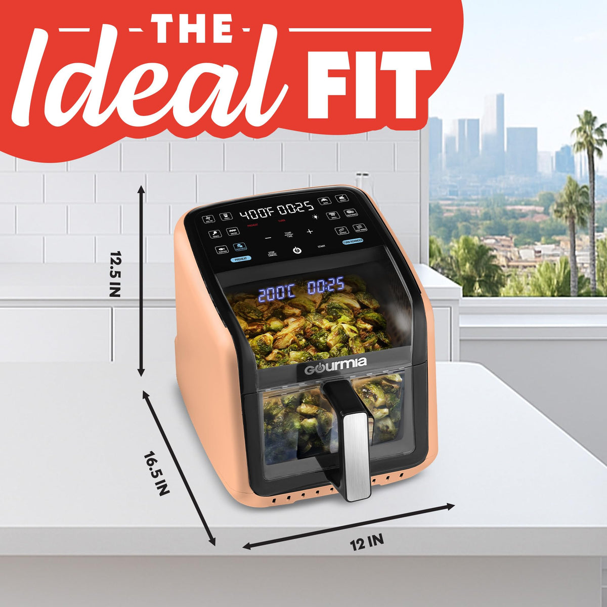 Gourmia Air Fryer 7QT family-size capacity cooks wings and fries for gatherings.