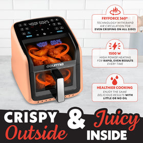 Gourmia Air Fryer 7QT FryForce 360 promotes even browning with rapid air circulation.