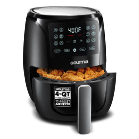 Gourmia compact 4 qt air fryer showing capacity for quick snacks and small meals