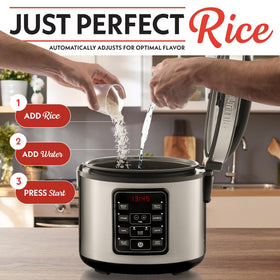 Gourmia Rice Cooker digital control panel for easy presets and timing