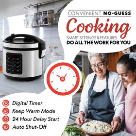 Gourmia Rice Cooker dishwasher-safe nonstick pot for quick cleanup