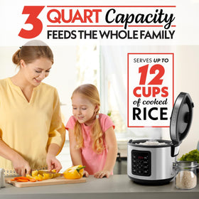 Delayed start feature on Gourmia rice cooker for planned meals.