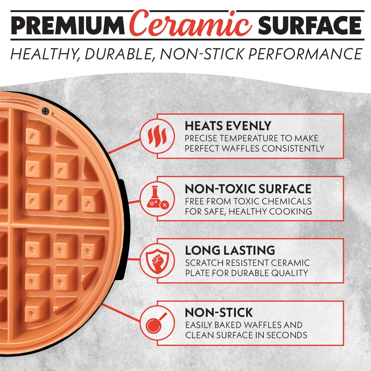 Gourmia stainless steel body adds durability and a modern kitchen look.