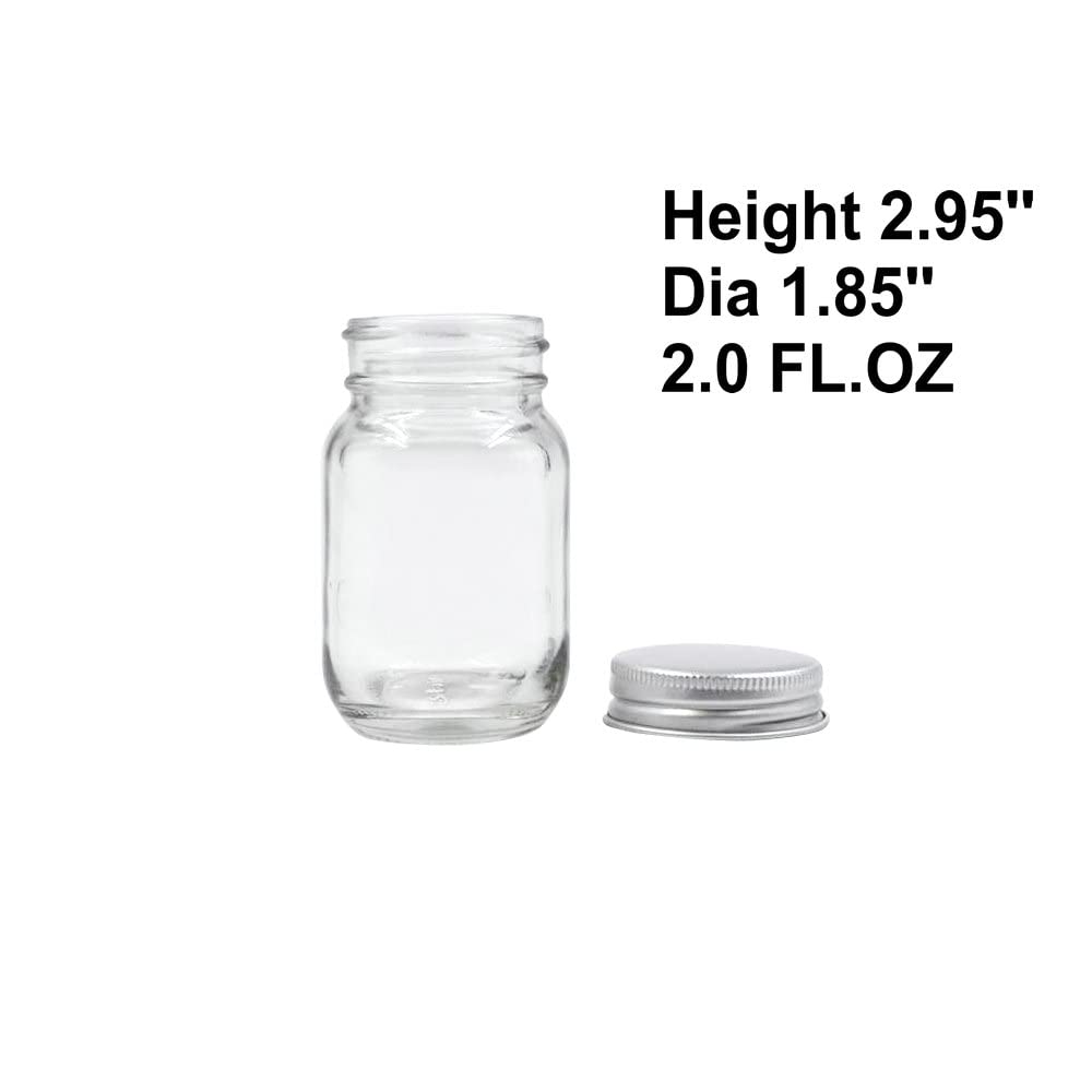 GPK4ALL 2oz mason jar close up of silver lid highlighting secure sealing.