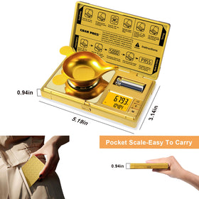 GRAM PRES calibration weight included for quick recalibration.