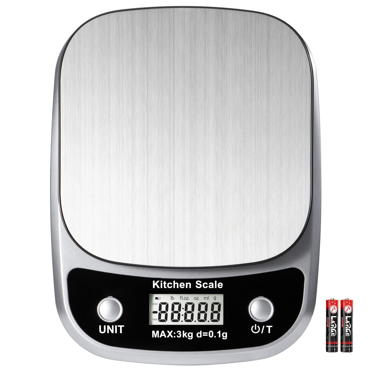 GRAM PRES digital kitchen scale with front view and backlit display for precise portions.