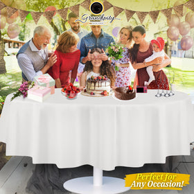Grandipity 84inch round tablecloth cut-to-fit for a tailored look