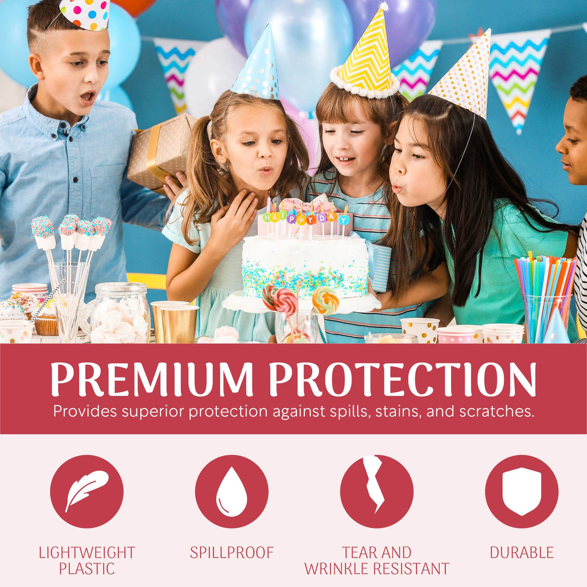 Grandipity disposable tablecloth pack for party setup
