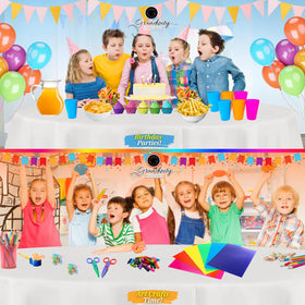 Grandipity disposable tablecloth catching spills during crafts and meals
