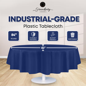 Grandipity navy blue disposable tablecloth 6-pack for quick cleanup
