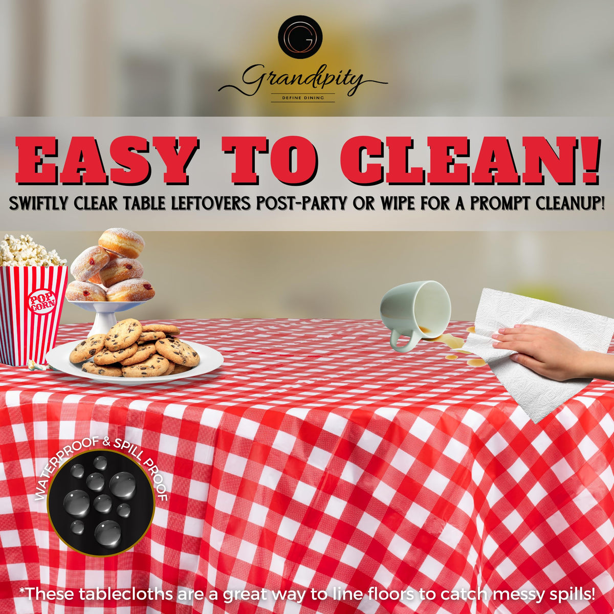 Grandipity tear-resistant tablecloth adds elegant decor to weddings and celebrations