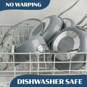 Granitestone Ceraluxe easy cleanup after use in the dishwasher.