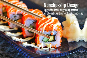 Greatamzor anti-slip laser engraved tip improves grip on food