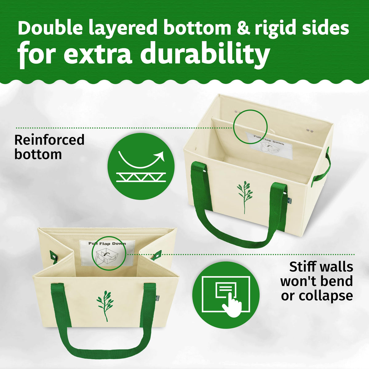 Green Bulldog Bags 65 lb capacity for heavy loads