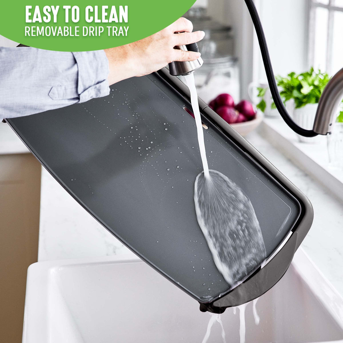 GreenLife 1500W quick and even heating ensures consistent results.