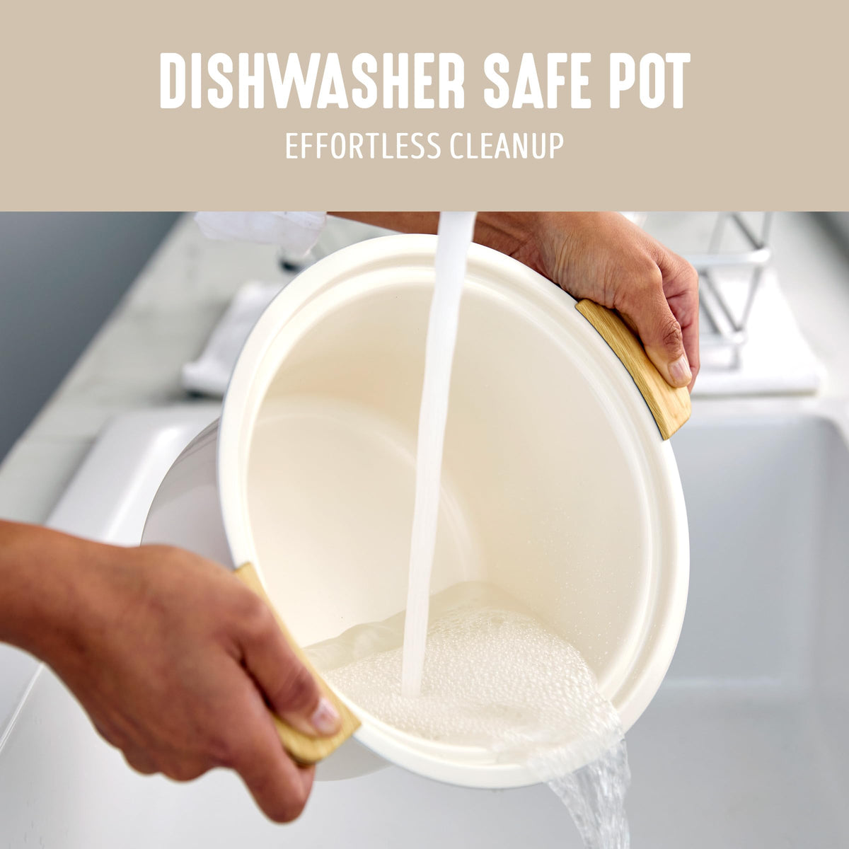 GreenLife ceramic nonstick interior for easy food release and quick cleanup.