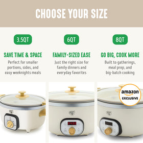 GreenLife keep-warm function preserves flavor until serving.
