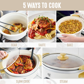 GreenLife slow cooker control dial with Low, High, and Warm settings.