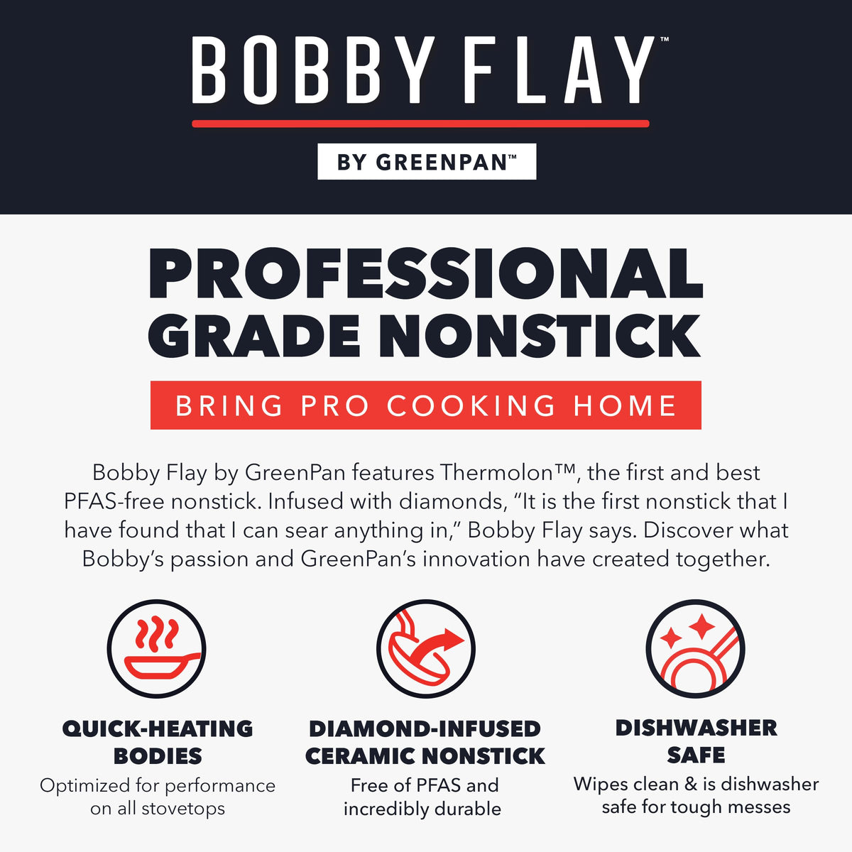 GreenPan Bobby Flay 10-inch frypan for versatile cooking