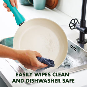 Heavy-gauge GreenPan Rio pan delivers even heat across the surface
