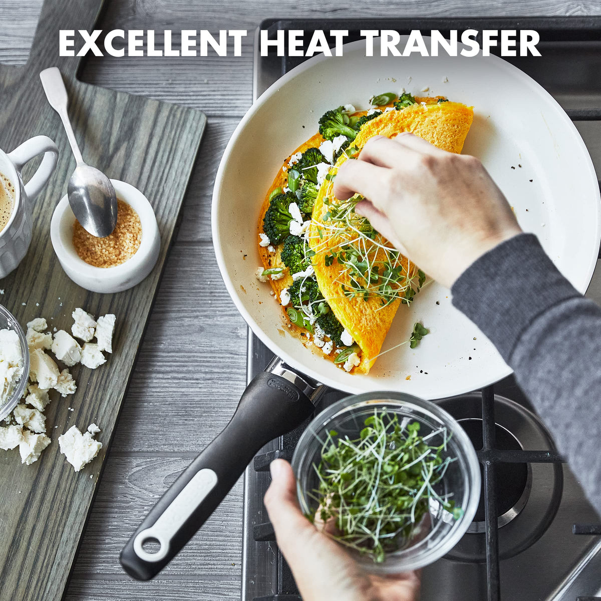 GreenPan Rio oven-safe label up to 350°F for versatile cooking