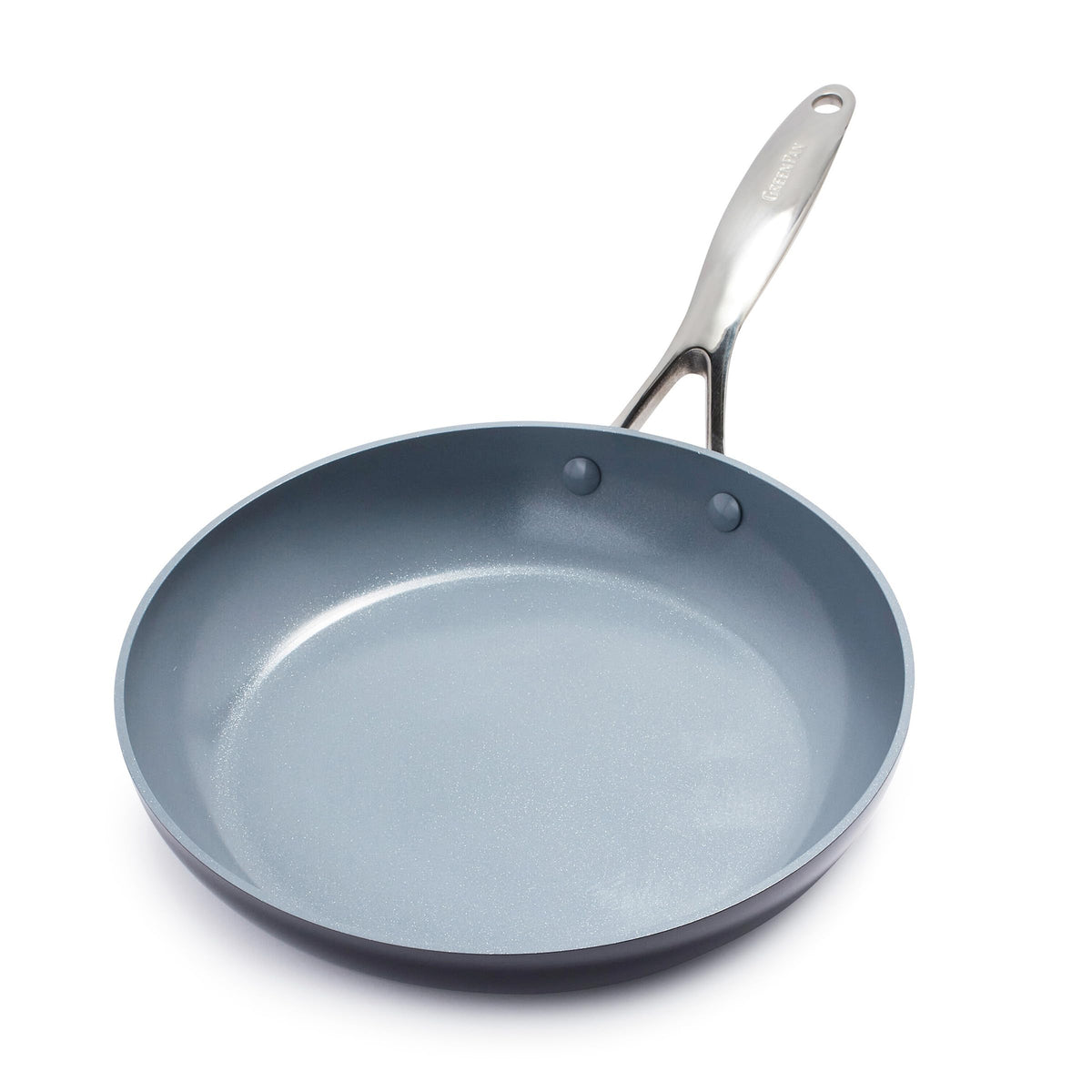 GreenPan Valencia Pro ceramic nonstick 11in fry pan top view showing smooth surface and edge-to-edge release