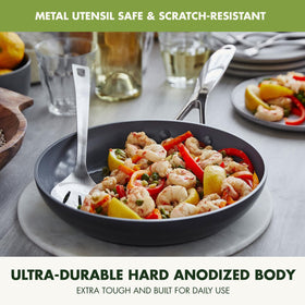 GreenPan Valencia Pro diamond-infused ceramic nonstick offers effortless food release.