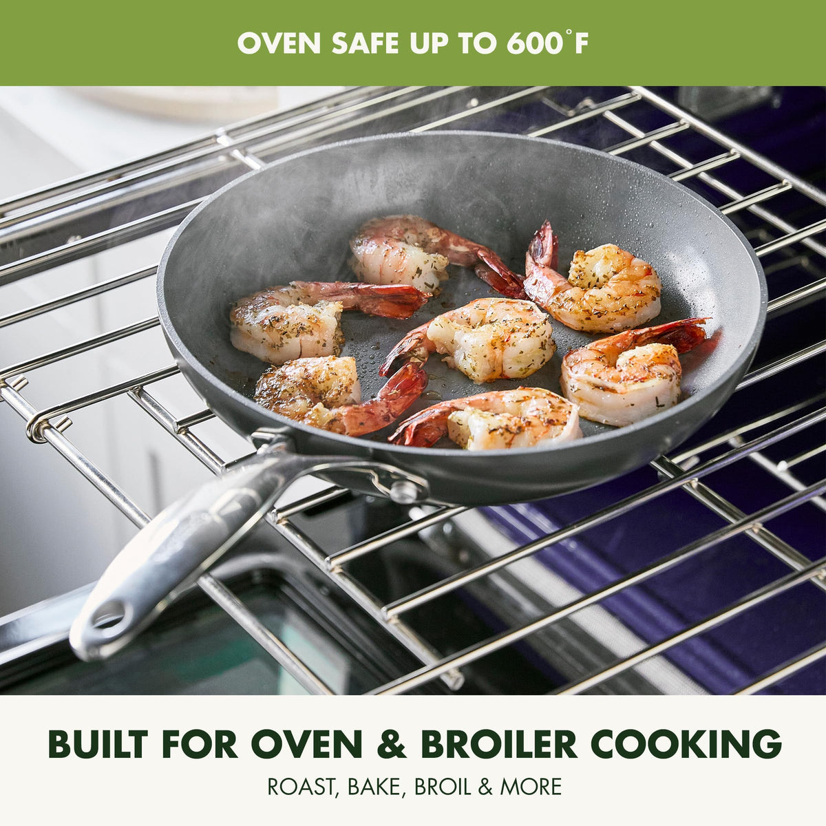 GreenPan Valencia Pro easy-clean coating helps wipe away messes quickly.