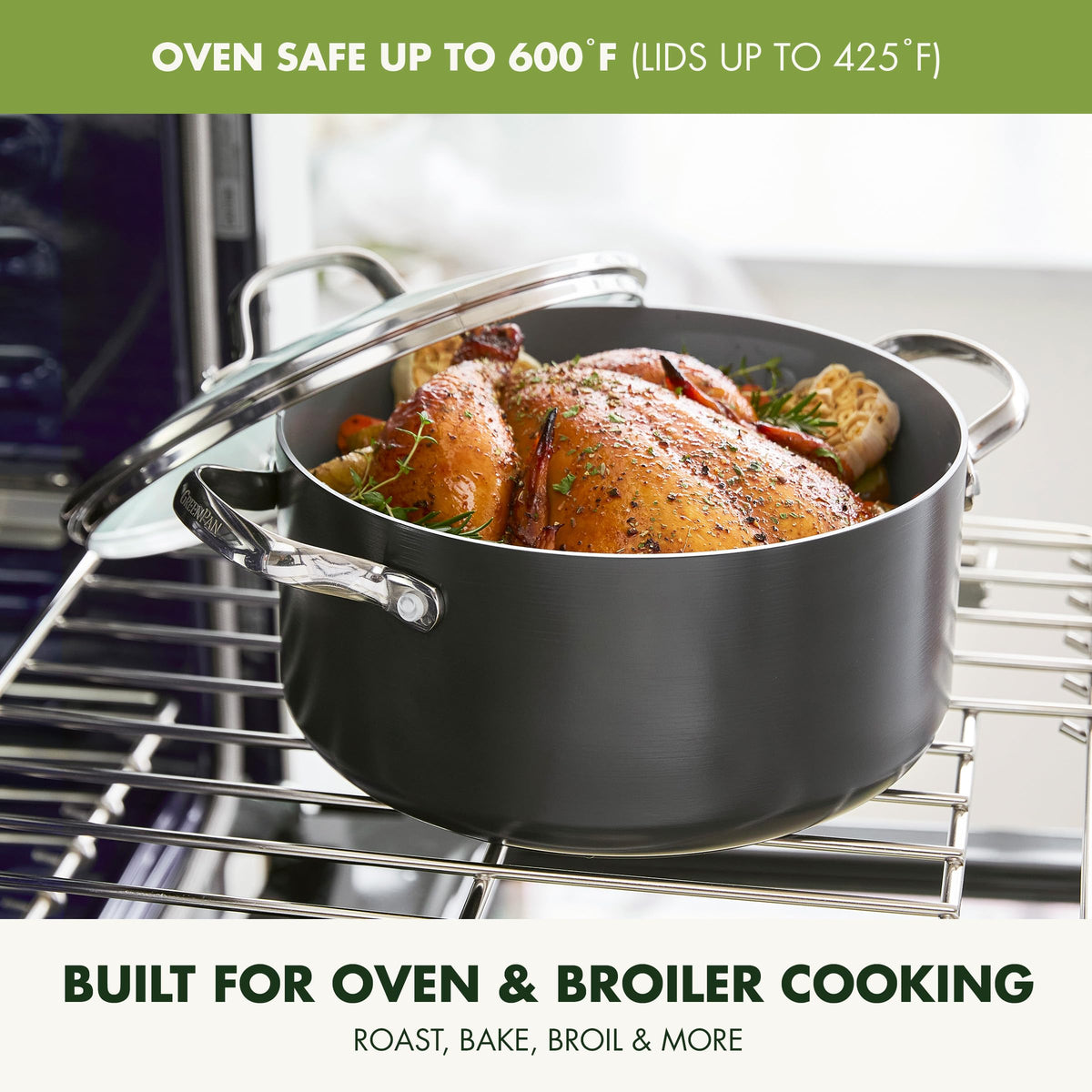 GreenPan Valencia Pro 8in fry pan with nonstick release.
