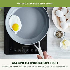 Valencia Pro Magneto induction base delivering efficient heating on all cooktops.