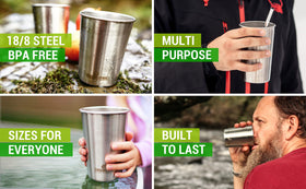 Greens Steel 10oz kids cups set of 4 ready to use.
