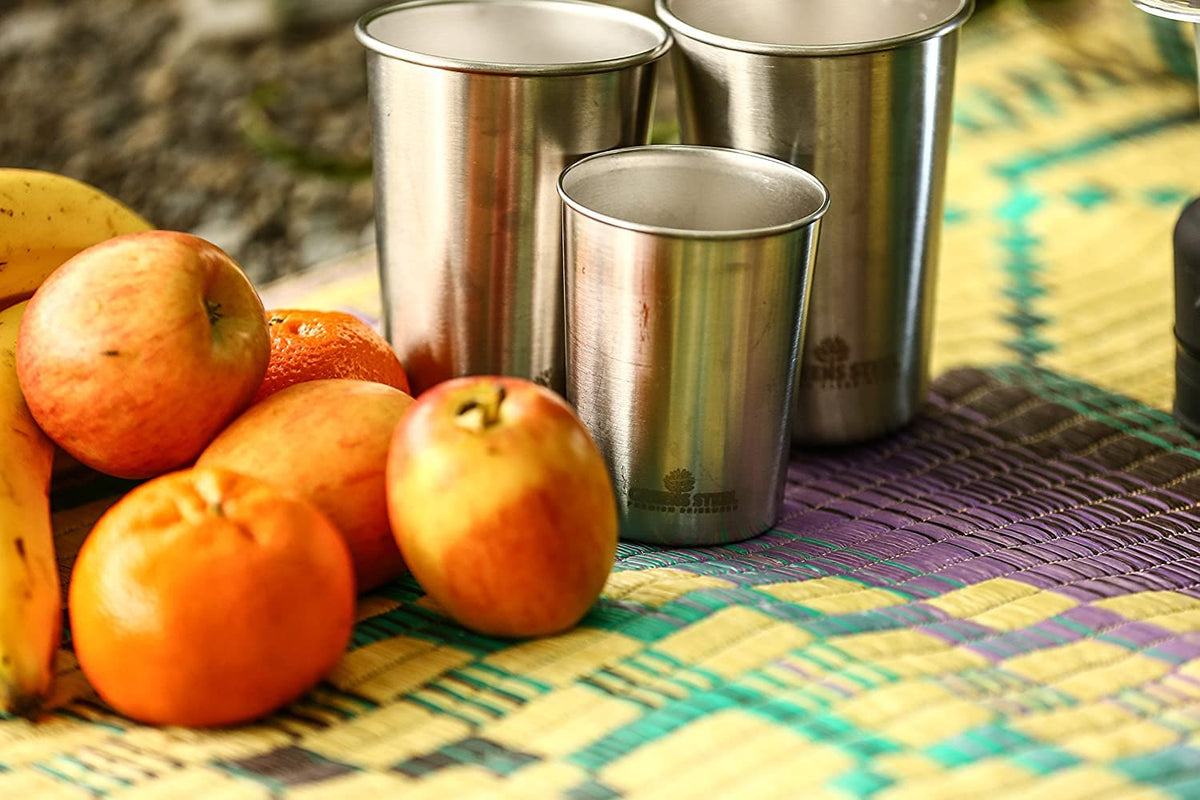 Greens Steel cups interior brushed finish visible for rust-free use.