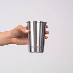 Greens Steel hot-drink option with sleeve-ready design.