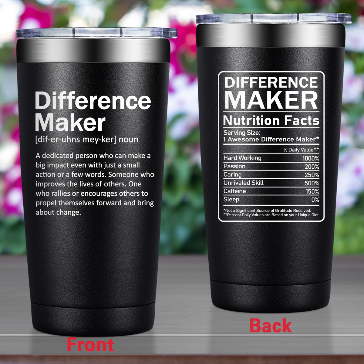 Grifarny Difference Maker sliding lid provides spill-resistant sipping on the go.