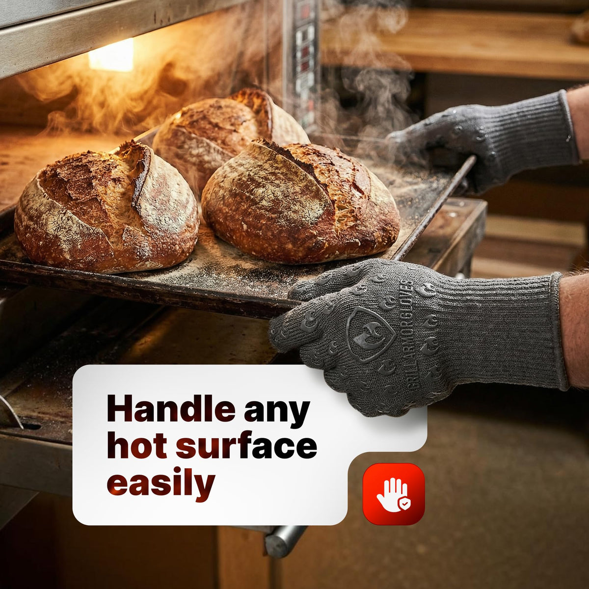 Grill Armor Gloves machine-washable for easy cleaning and reuse.