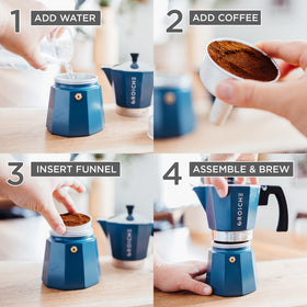 GROSCHE Milano Moka Pot ideal for cappuccino latte setups at home