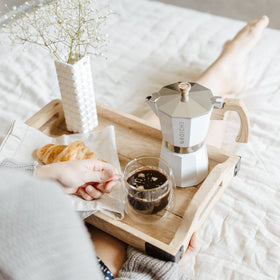 Milano Moka white body offers compact, stylish home use.