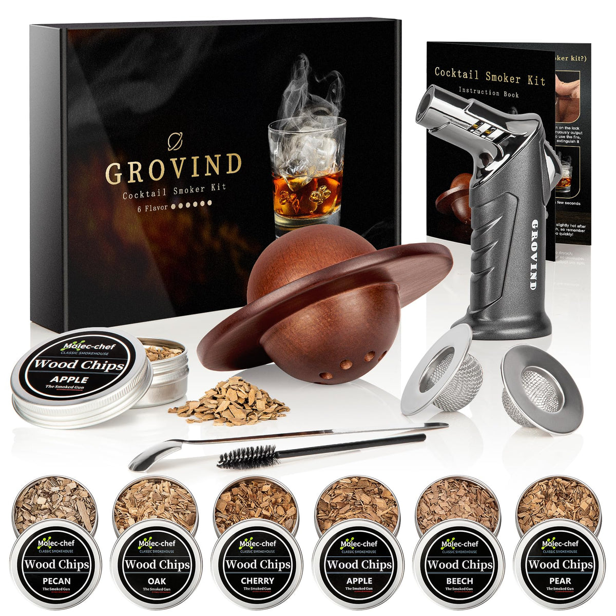 GroVind whiskey smoker kit assembly shows premium setup for rich smoky notes.