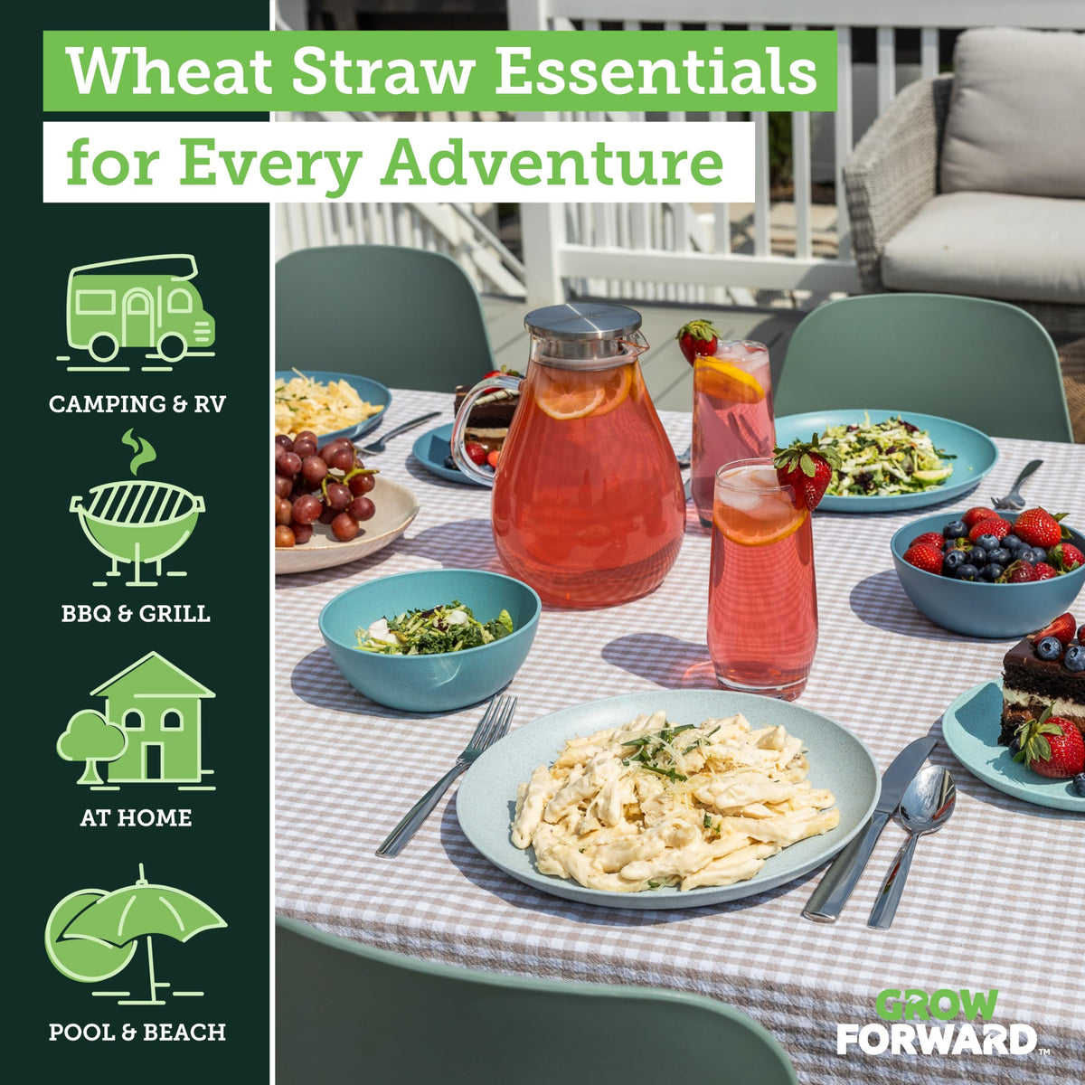 Grow Forward Seascape 7.5-inch dessert plates, premium unbreakable feel for table moments.