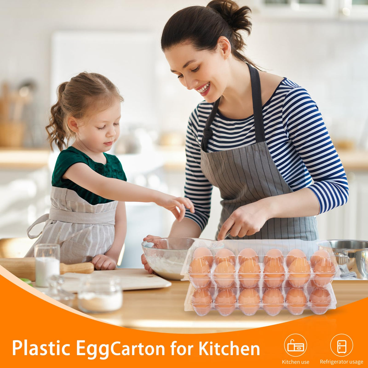 GRRONZEE lock-design egg carton protects eggs during transport and stacking.